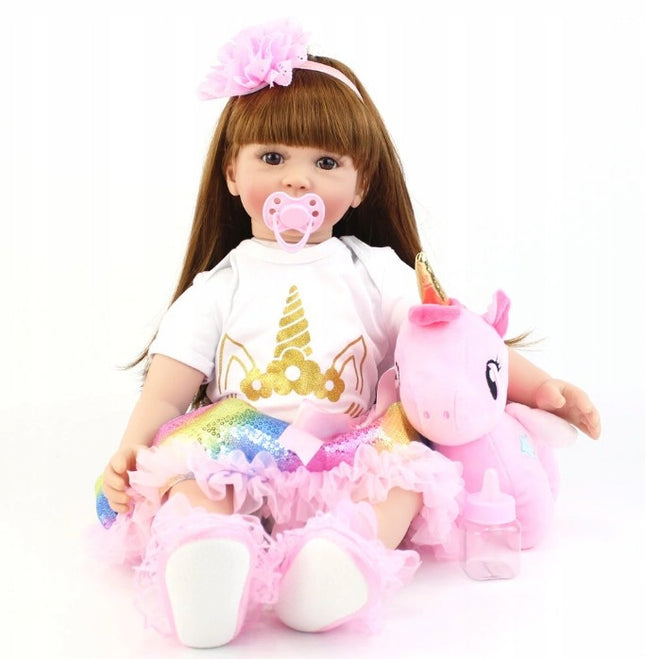 Children's reborn doll Princess Sofia with a unicorn 60 cm/23.6 inch