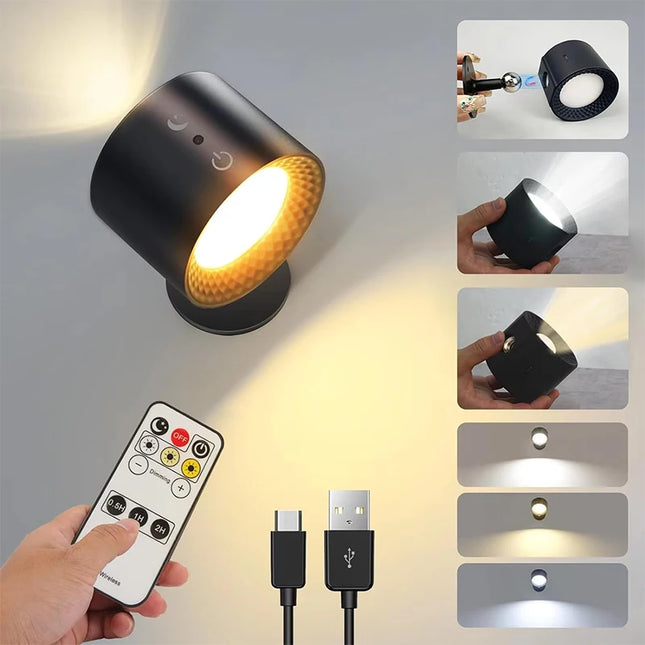 Modern Touch-Control LED Wall Light – Magnetic Rechargeable Sconce (Round, Crystal Body)