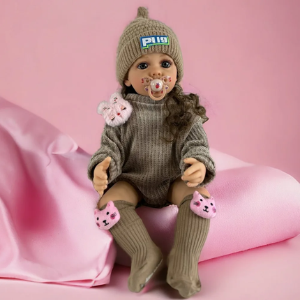 Doll Reborn Vikusya Reborn vinyl silicone 55 cm/21.7 inch